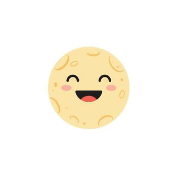 A smiling moon with a face and a smile vector