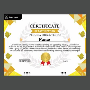 certificate template for competition with modern abstract frame vector