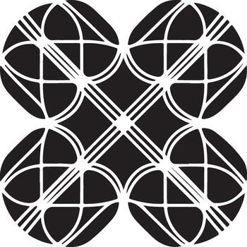 Abstract Geometric Design with Intersecting Lines Forming a Four-Petaled Flower Pattern vector