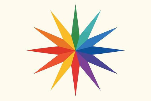 Prismat Geometric Starburst Rainbow Minimal vector