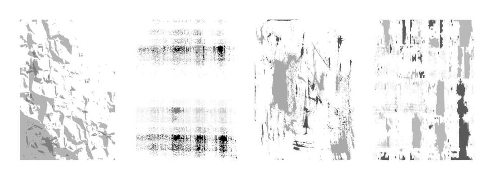 conjunto de varios resumen aislado grunge texturas áspero arañazos, estropeado papel, sucio manchas, polvo, ruido y afligido detalles. textura, cubrir efecto. vector