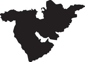 Middle East Silhouette Black Map Solid vector