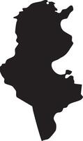 Túnez mapa silueta negro vector
