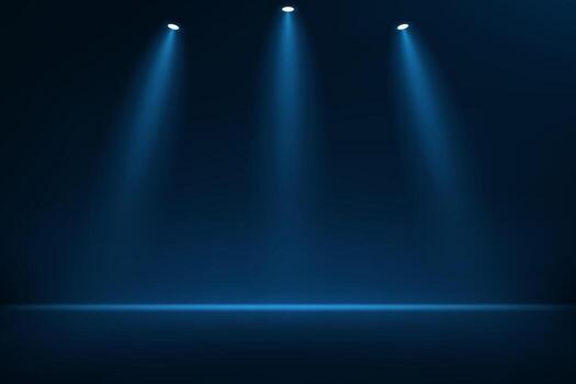 Empty Dark blue studio room background Space for selling products on the website. Empty room with light effect. illustration. vector
