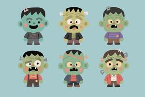 A set of adorable full-body robots vector
