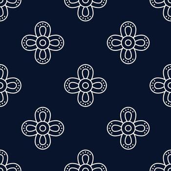 Geometric Pattern with a Repeating Floral Design vector