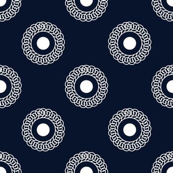 Stylish and intricate pattern features repeating circular designs on a dark background, perfect for various creative applications vector