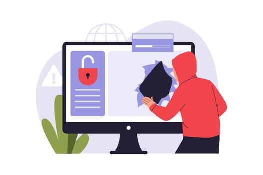 ilustración de Día cero explotar hackear vector