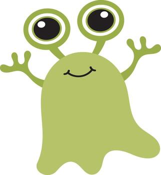 Friendly Alien Character in Outer Space vector