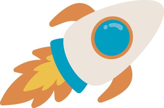 Space Rocket Launching into Outer Space vector