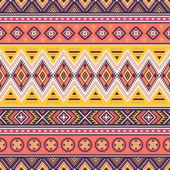 Tribal striped pink seamless pattern. Aztec geometric background. Can be used in textile design, web design for making of clothes, accessories, decorative paper, wrapping, envelope, backpacks vector