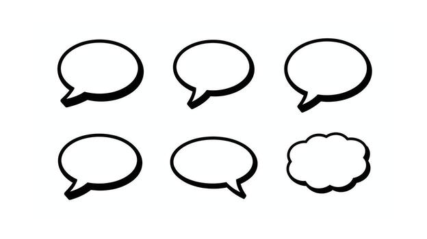 Speech Bubbles A Set for Design and Conversation, Including Dialogue, Text, and Thought Cloud Icons for Visual Communication vector