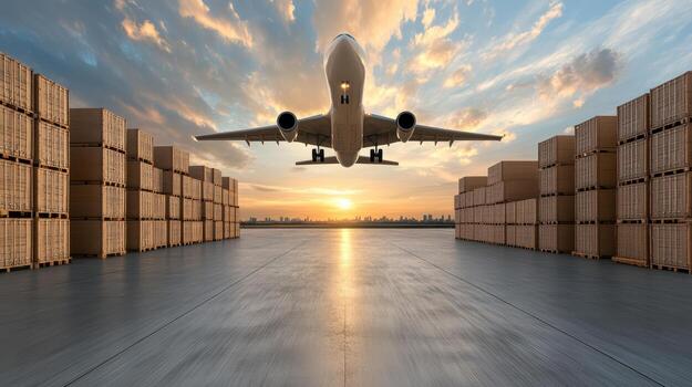 An airplane is taking off from an airport photo