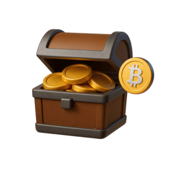 uma 3d render do a aberto Tesouro peito transbordante com dourado bitcoin moedas, simbolizando criptomoeda fortuna, digital investimento, e seguro blockchain ativos png