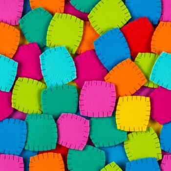 colorful felt patches a vibrant seamless pattern for textile design photo