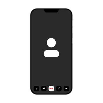 User engaged in a virtual call on their smartphone. vector