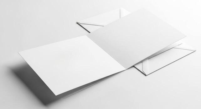 blank greeting card mockup with envelope elegant stationery design photo