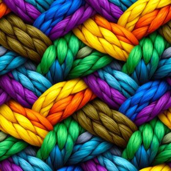intricate colorful braided yarns a vibrant textile pattern design photo