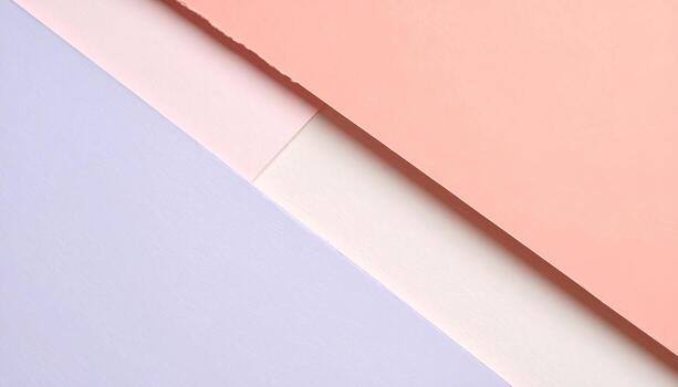 A pastel color composition of overlapping sheets of paper in light pink, lavender, and cream, creating a delicate and soft design. photo