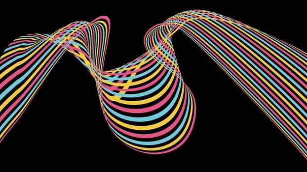 Dynamic 3D Striped Wave, Optical Illusion Background vector