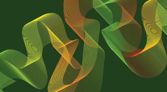 Abstract Blend Lines Wavy Curved Background Green Colorful Gradient Design Illustration vector