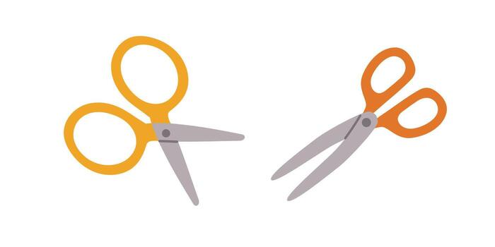 set of scissors in flat style. Craft and sewing tool collection for tailoring, knitting, and handmade projects. Clipart illustration with scissors. vector