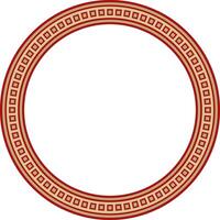 oro con rojo redondo egipcio ornamento. círculo, marco, anillo de antiguo Egipto. modelo de loto flores y Dom vector