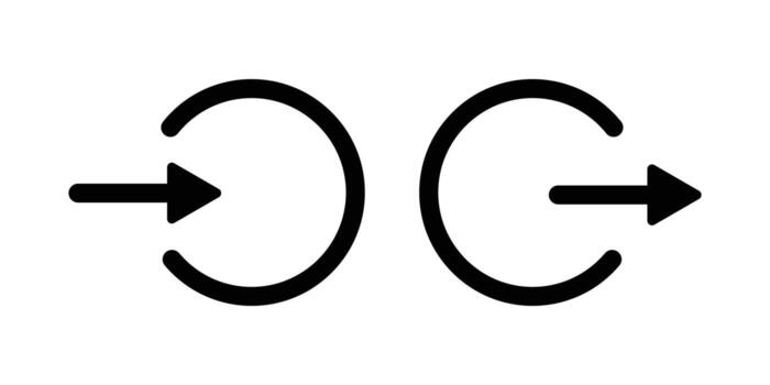 login and logout icon with arrow symbol. Enter and exit flat symbols. App profile login button. join icon. Isolated on a white background. vector