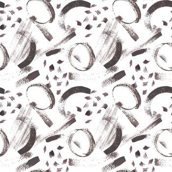 artístico sin costura modelo con texturizado oscuro marrón Pinceladas aislado. mano pintado expresivo diseño para textiles, envase papel, y hogar decoración. dinámica moderno acuarela repetido antecedentes vector