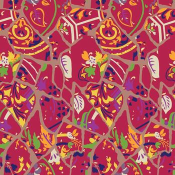 a colorful pattern with many different designs vector