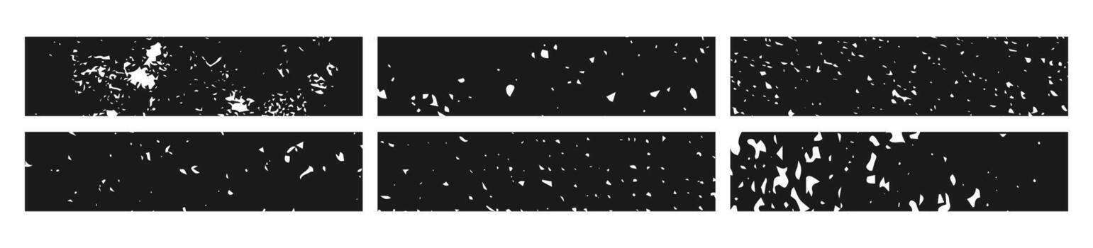 Set of black grunge banner. Abstract grainy blanks in rectangle form on white background. Good illustration vector