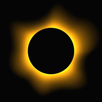 Circle illuminate frame with gradient. Yellow round neon banner isolated on black background. Good illustration vector