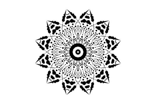 A black and white circular pattern design, highlighting elegant curves and a balanced composition vector