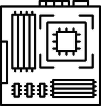 hardware, motherboard icon. Simple thin line, outline of hardware icons for UI and UX, website or mobile application on white vector