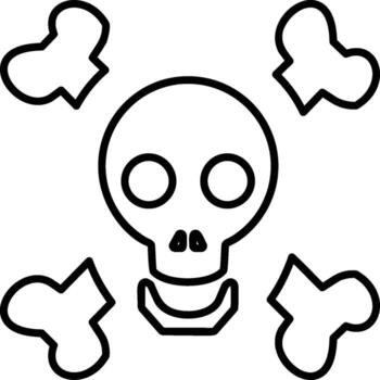 Bones and Skull icon. Simple outline of halloween for UI and UX, website or mobile application on white background vector