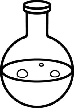 Flask with liquid icon. Simple outline of halloween for UI and UX, website or mobile application on white background vector