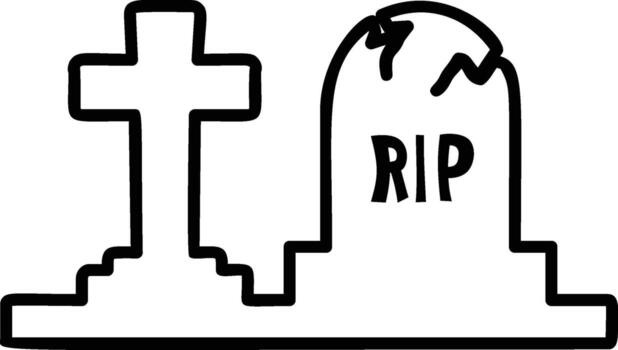 Tombstones icon. Simple outline of halloween for UI and UX, website or mobile application on white background vector