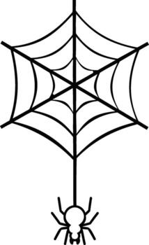 Spider on the web icon. Simple outline of halloween for UI and UX, website or mobile application on white backgroun vector
