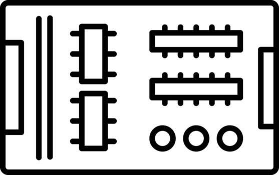 hardware, placa base icono. sencillo Delgado línea, contorno de hardware íconos para ui y ux, sitio web o móvil solicitud en blanco antecedentes vector