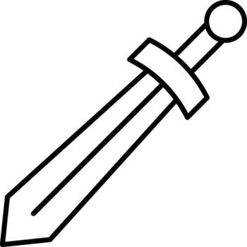 History, sword icon. Simple thin line, outline of History icons for UI and UX, website or mobile application on white background vector