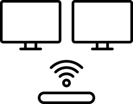 hardware, pc server, wifi, LAN icon. Simple thin line, outline of hardware icons for UI and UX, website or mobile application on white background vector