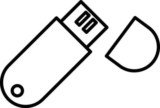 hardware, USB, memory icon. Simple thin line, outline of hardware icons for UI and UX, website or mobile application on white background vector