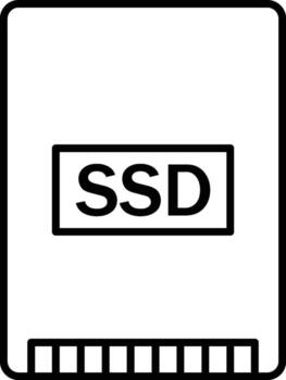 hardware, SSD, disk, hard icon. Simple thin line, outline of hardware icons for UI and UX, website or mobile application on white vector