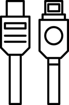 hardware, USB cable icono. sencillo Delgado línea, contorno de hardware íconos para ui y ux, sitio web o móvil solicitud en blanco antecedentes vector