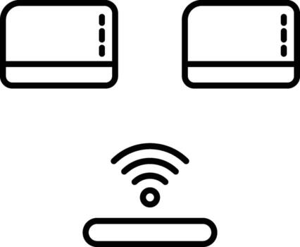 hardware, LAN, wifi, connection icon. Simple thin line, outline of hardware icons for UI and UX, website or mobile application on white background vector