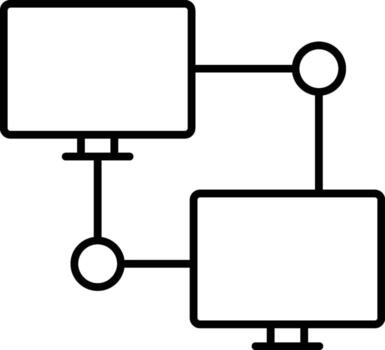 hardware, ordenador personal, conexión, lan icono. sencillo Delgado línea, contorno de hardware íconos para ui y ux, sitio web o móvil solicitud en blanco antecedentes vector