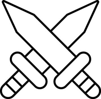 History, swords icon. Simple thin line, outline of History icons for UI and UX, website or mobile application on white background vector
