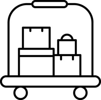bellhop, suitcase icon. Simple thin line, outline of Hotel Service icons for UI and UX, website or mobile application on white background vector