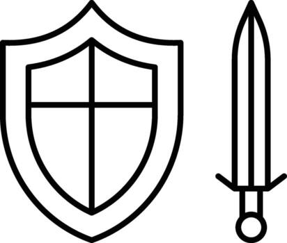 History, shield, sword icon. Simple thin line, outline of History icons for UI and UX, website or mobile application on white background vector