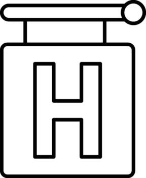 lámina, hotel icono. sencillo Delgado línea, contorno de hotel Servicio íconos para ui y ux, sitio web o móvil solicitud vector